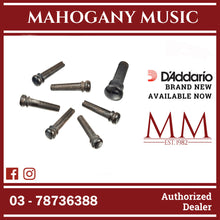 D'Addario PWPS1 Wood Bridge Pins, Ebony