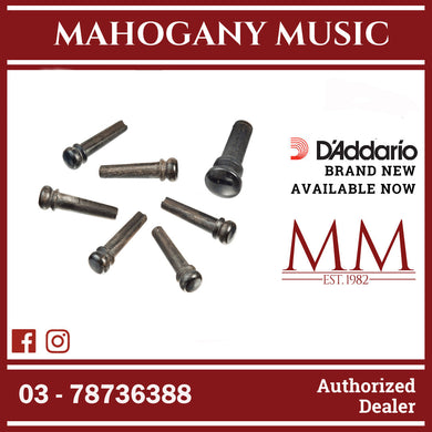 D'Addario PWPS1 Wood Bridge Pins, Ebony