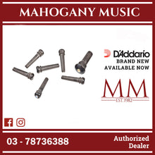 D'Addario PWPS2 Wood Bridge Pins, Ebony/Abalone