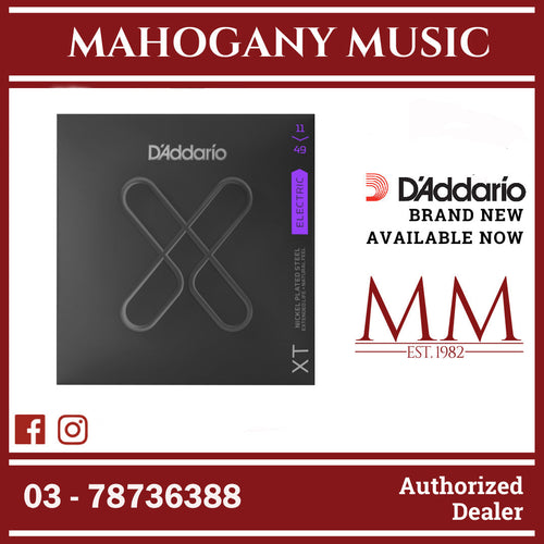 D’Addario XTE1149 XT Nickel Plated Steel Coated Electric Guitar Strings, Medium, 11-49 Gauge