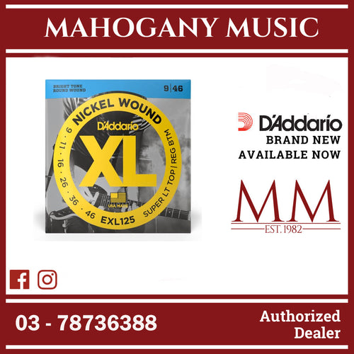 D’Addario EXL125 XL Nickel Wound Electric Guitar Strings, Super Light Top/ Regular Bottom, 9-46 Gauge