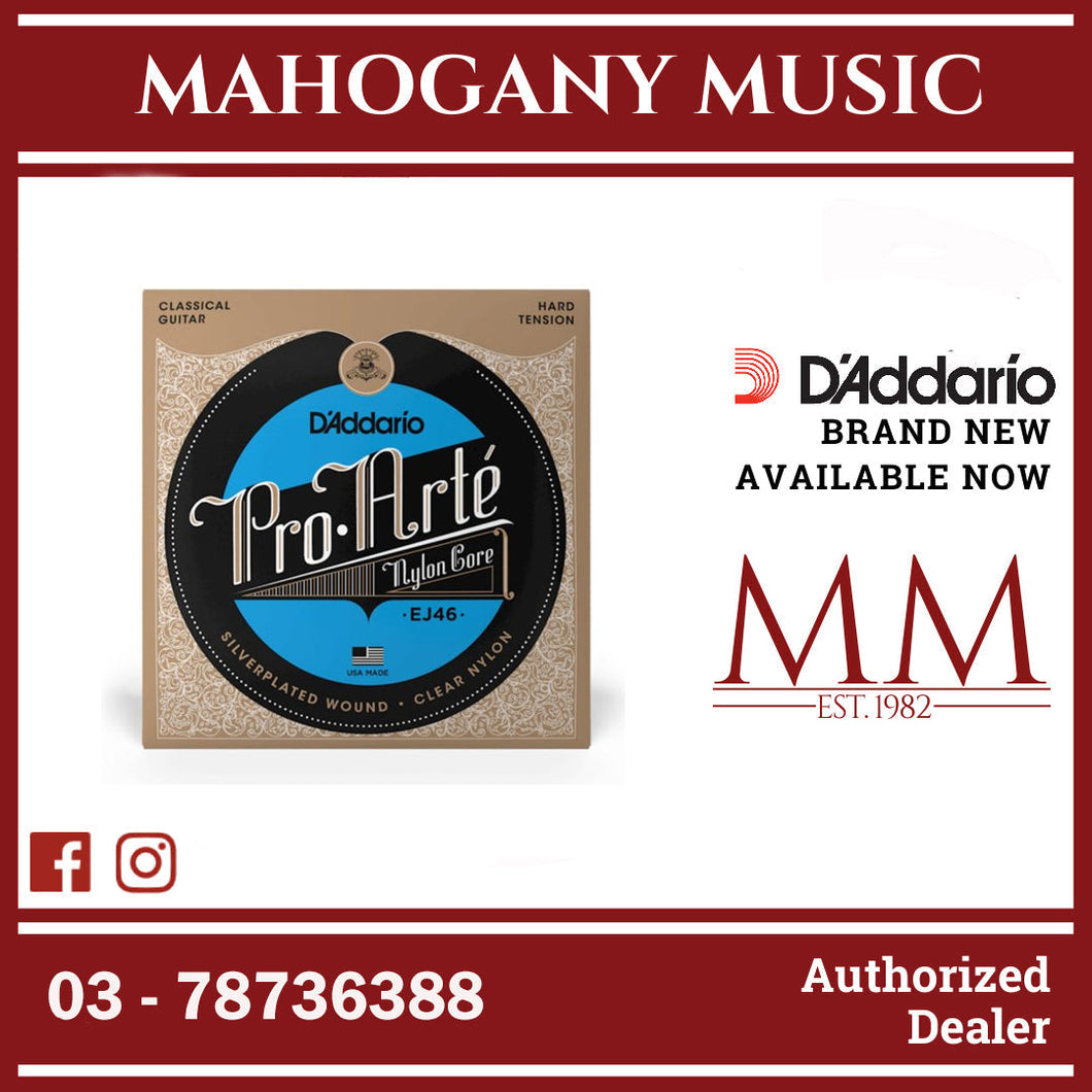 D’Addario EJ46 Pro-Arté Nylon Classical Guitar Strings, Hard Tension
