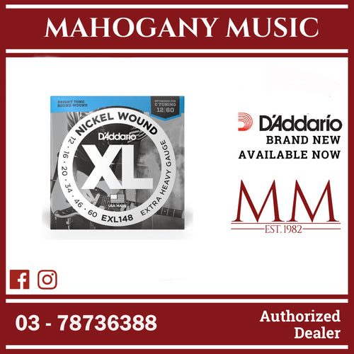 D’Addario EXL148 XL Nickel Wound Electric Guitar Strings, Extra Heavy, 12-60 Gauge