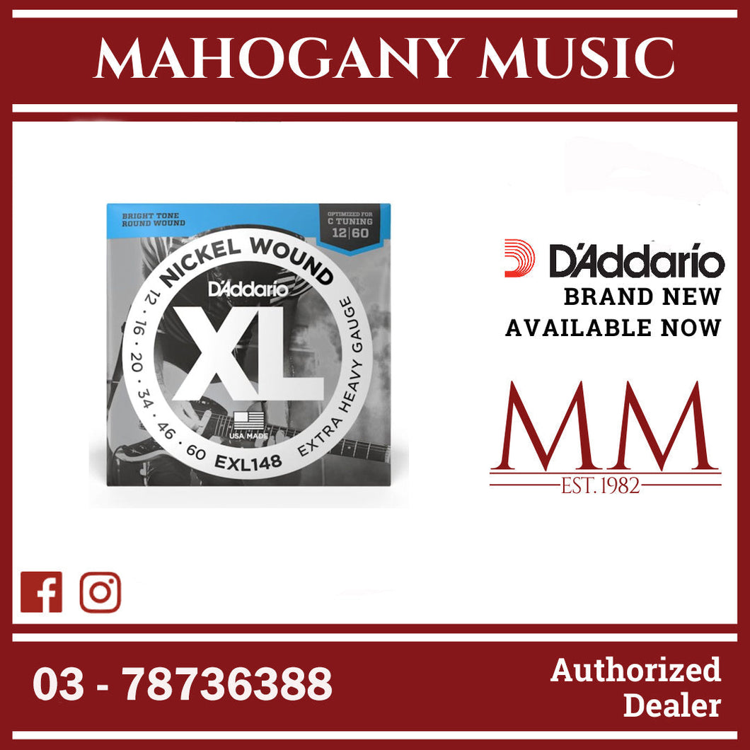 D’Addario EXL148 XL Nickel Wound Electric Guitar Strings, Extra Heavy, 12-60 Gauge