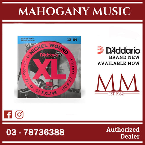 D’Addario EXL145 XL Nickel Wound Electric Guitar Strings, Heavy Plain 3rd, 12-54 Gauge