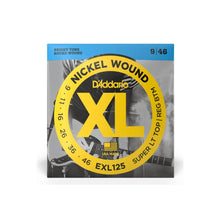 D’Addario EXL125 XL Nickel Wound Electric Guitar Strings, Super Light Top/ Regular Bottom, 9-46 Gauge