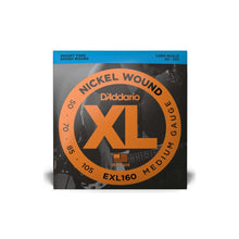 D’Addario EXL160 XL Nickel Wound Electric Bass Strings, Medium, Long Scale, 50-105 Gauge