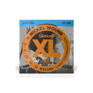 D’Addario EXL140 XL Nickel Wound Electric Guitar Strings, Light Top/Heavy Bottom, 10-52 Gauge