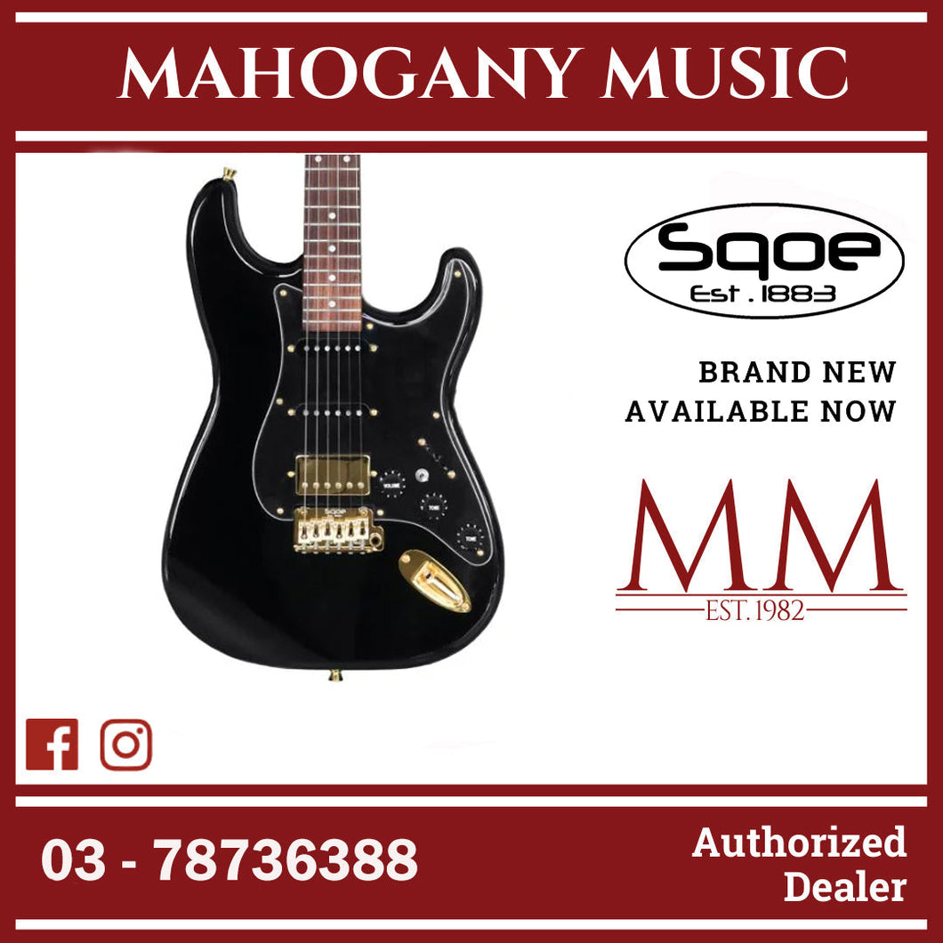 SQOE SEST1009-BK Boutique Custom Series Electric Guitar included Hardcase ( SEST / SEST-1009-BK / ST 1009 )