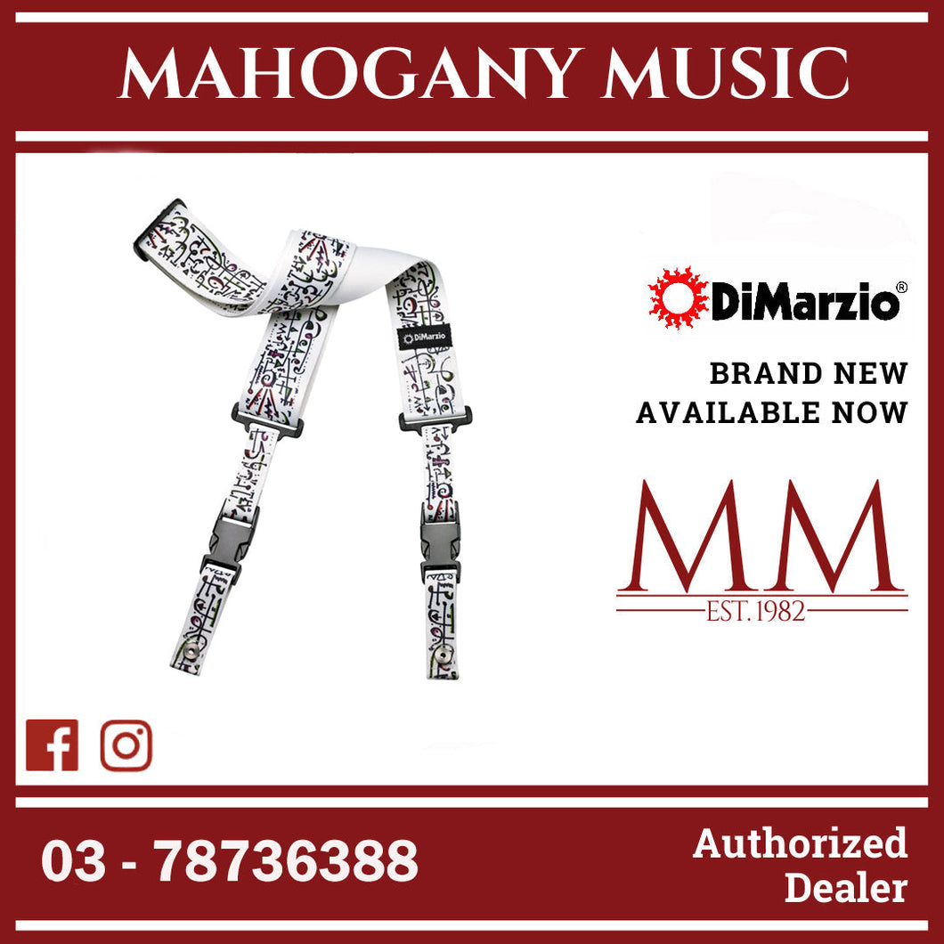 DiMarzio DD2242 Steve Vai Cliplock, Art Strap White