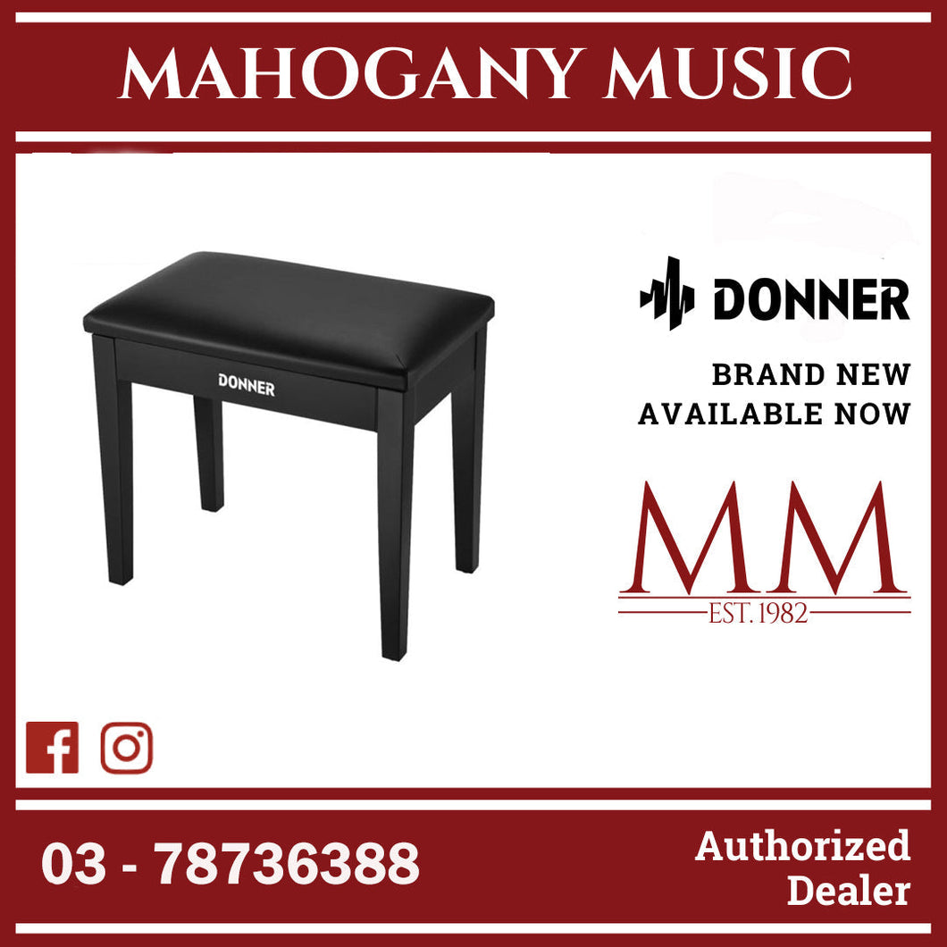 Donner EC2044 Piano Bench with Music Storage, Black