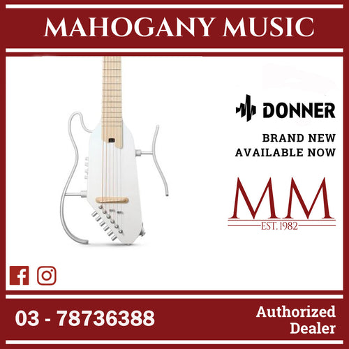 Donner EC6868 HUSH-I Pro Acoustic Electric Guitar Kit, White
