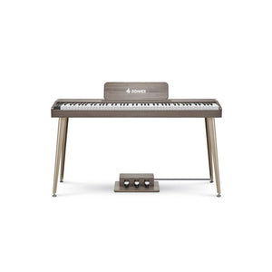 Donner EC6787 DDP-60 Semi-Weighted Upright Digital Piano, Gray Brown