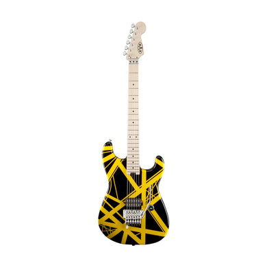 [PREORDER] EVH Stripe Series Stratocaster Electric Guitar, Maple FB, Black w/Yellow Stripes