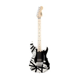 [PREORDER] EVH Stripe Series Stratocaster Electric Guitar, Maple FB, White w/Black Stripes
