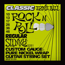 Ernie Ball P02251 Regular Slinky Classic Rock N Roll Pure Nickel Wrap Electric Guitar Strings, 10-46 Gauge