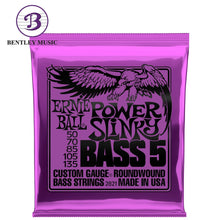 Ernie Ball P02821 Power Slinky Nickel Wound 5-String Electric Bass Strings, 50-135 Gauge
