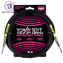 Ernie Ball P06048 Straight to Straight Instrument Cable, Black, 10ft