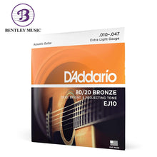 D’Addario EJ10 80/20 Bronze Acoustic Guitar Strings, Extra Light, 10-47 Gauge