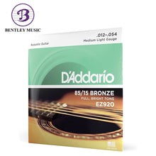D’Addario EZ920 85/15 Bronze Acoustic Guitar Strings, Medium Light, 12-54 Gauge