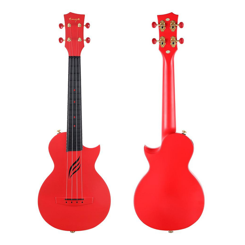 Enya Nova U Series 23 Inch Carbon Travel Concert Ukulele with Case (ENY-NOVAU / NOVA) Red
