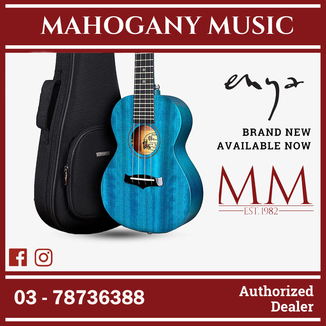 Enya 23 Inch Concert Ukulele, Solid Mahogany Top with Gig Bag ( EUC-25D / EUC25D / ENY-EUC25D) Blue