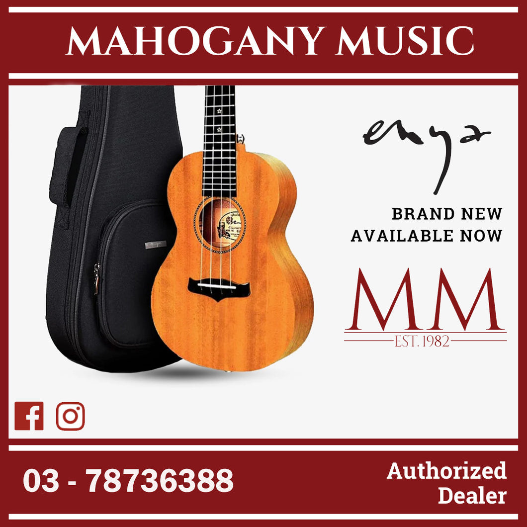 Enya 23 Inch Concert Ukulele, Solid Mahogany Top with Gig Bag ( EUC-25D / EUC25D / ENY-EUC25D) Natural