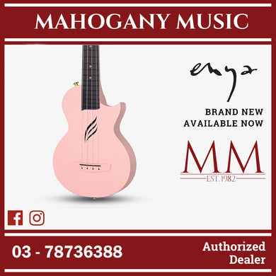 Enya Nova U Series 23 Inch Carbon Travel Concert Ukulele with Case (ENY-NOVAU / NOVA) Pink