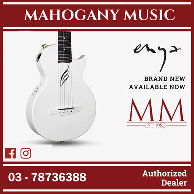 Enya Nova Ue Pro Tenor 26 Inch Carbon Fibre & Polycarbonate Ukulele with EQ, Thin Body (ENY-NOVAUe Pro / NOVA Pick Up) White