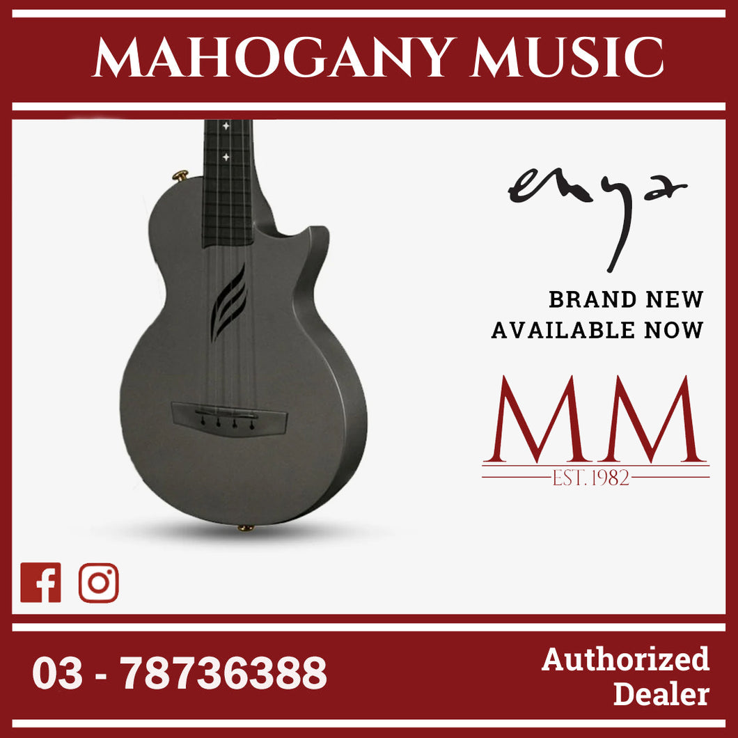 Enya Nova Ue Pro Tenor 26 Inch Carbon Fibre & Polycarbonate Ukulele with EQ, Thin Body (ENY-NOVAUe Pro / NOVA Pick Up) Black