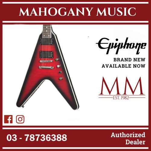 Epiphone Dave Mustaine Prophecy Flying V Figured Electric Guitar - Aged Dark Red Burst