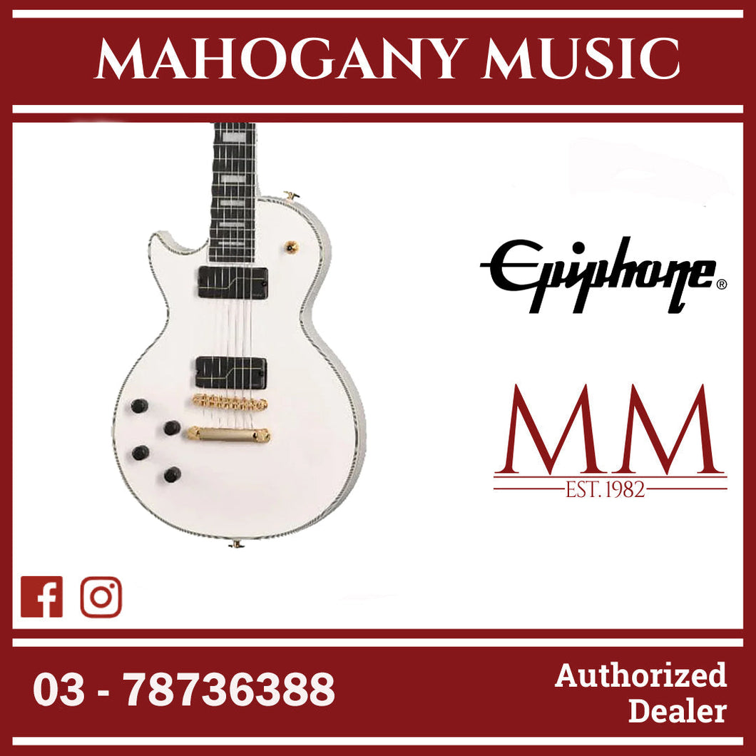 Epiphone Matt Heafy Les Paul Custom Origins 7-String Left-Handed Electric Guitar, Case Included - Bone White