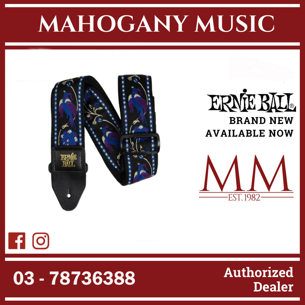 Ernie Ball P05371 Classic Jacquard Guitar/Bass Strap, Purple Pleasant Pheasant