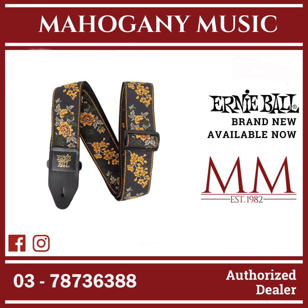 Ernie Ball P05363 Classic Jacquard Guitar Strap, Tangerine Blossom
