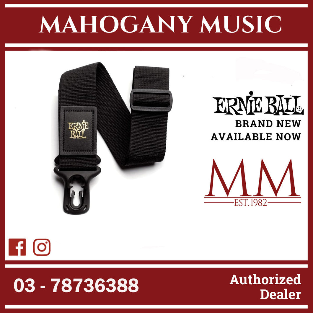 Ernie Ball P04056 PolyLock Guitar Strap, Black