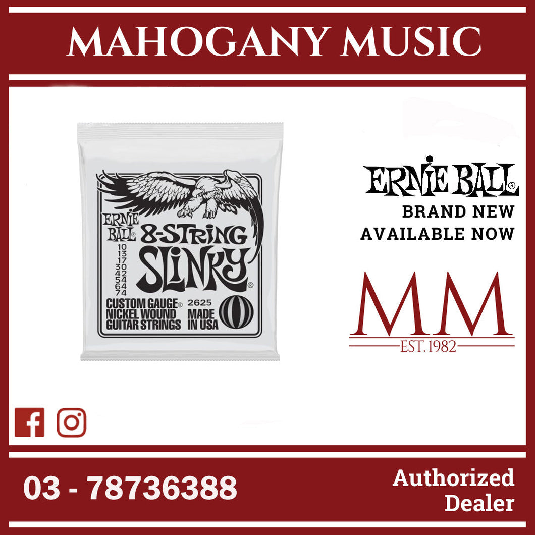Ernie Ball P02625 Slinky Nickel Wound 8-String Electric Guitar Strings, 10-74 Gauge