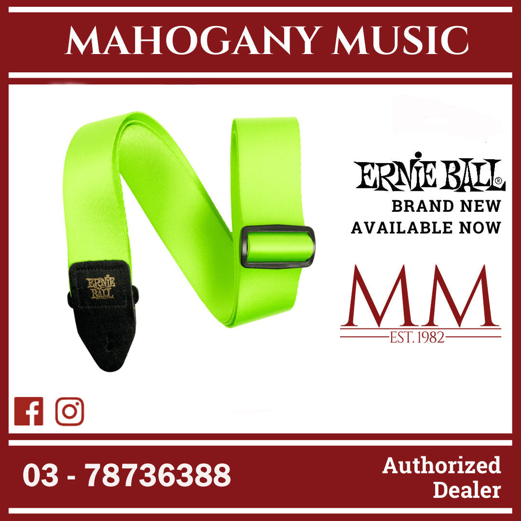 Ernie Ball P05320 Premium Guitar Strap, Neon Green