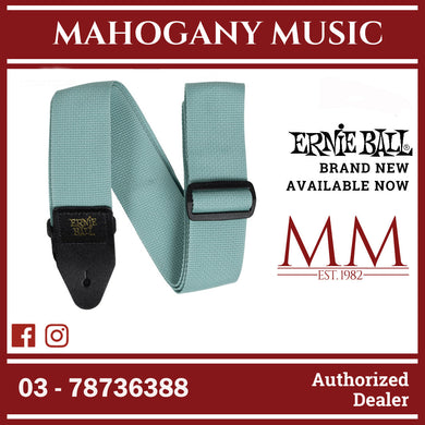 Ernie Ball P05375 Polypro Guitar Strap with Leather Ends, Tidal Green