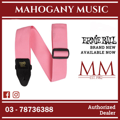 Ernie Ball P05376 Polypro Guitar Strap with Leather Ends, Pink Sunrise