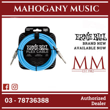 Ernie Ball P06412 FLEX Instrument Cable 10 Ft, Blue