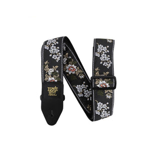 Ernie Ball P05362 Classic Jacquard Guitar Strap, White Blossom