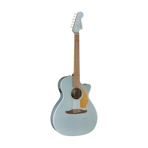 [PREORDER] Fender California Newporter Player Medium-Sized Acoustic Guitar, Walnut FB, Ice Blue Satin