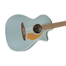 [PREORDER] Fender California Newporter Player Medium-Sized Acoustic Guitar, Walnut FB, Ice Blue Satin