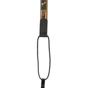 Fender Monogrammed Ukulele Strap, Black/Yellow/Brown