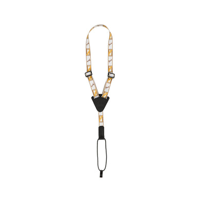 Fender Monogrammed Ukulele Strap, White/Brown/Yellow