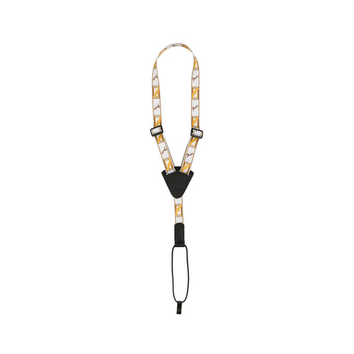 Fender Monogrammed Ukulele Strap, White/Brown/Yellow
