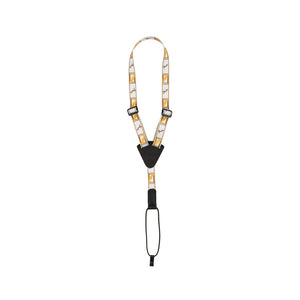 Fender Monogrammed Ukulele Strap, White/Brown/Yellow
