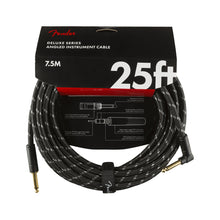 Fender Deluxe Series Angled Instrument Cable, 25ft, Black Tweed