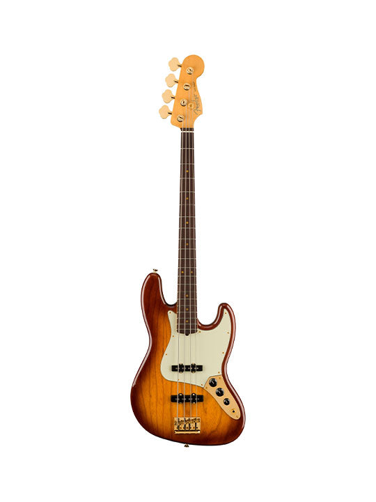 Fender 75th Anniversary Commemorative Jazz Bass Guitar, Maple FB, 2-Color Bourbon Burst