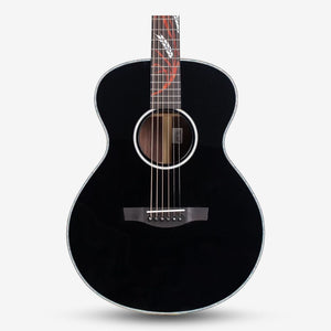 Covenant Guitar FOCUS BLACK 40 inch Solid Top Acoustic Guitar including Soft Case - Black